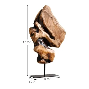 WELLAND Irregular Cedar Wood Root Sculpture for Home Office