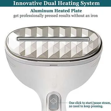 Steamer for Clothes - 1540W Powerful Handheld Garment Fabric Clothing Steamer, Portable Travel Steamer Steam Iron Wrinkle Remover, Dual Heat, 40s Fast Heat-Up, Auto-Off, 150ml Detachable Water Tank