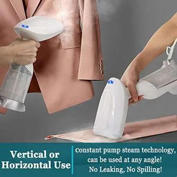 Steamer for Clothes - 1540W Powerful Handheld Garment Fabric Clothing Steamer, Portable Travel Steamer Steam Iron Wrinkle Remover, Dual Heat, 40s Fast Heat-Up, Auto-Off, 150ml Detachable Water Tank