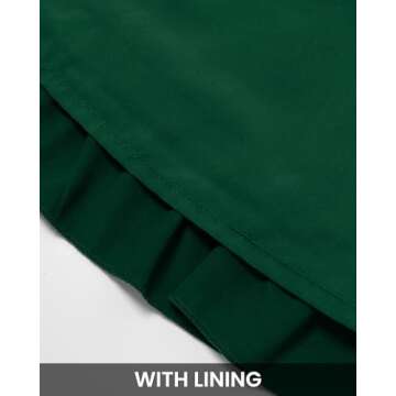 BTFBM Women Casual Summer Fall Dresses Tie V Neck Long Sleeve High Waist Ruffle Tiered A Line Swing Tunic Mini Dress(Long Sleeve Dark Green, Large)