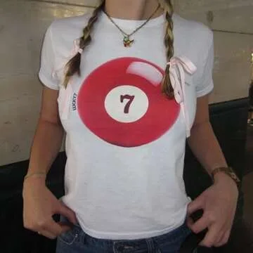 Women's Short Sleeve Y2K Crop Top - Cute Graphic Print Baby Tee for Retro Fashion Enthusiasts