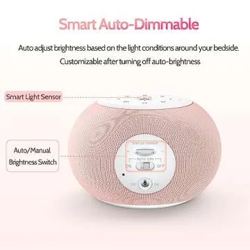 Reacher Alarm Clock with Night Lights and Soothing Sounds