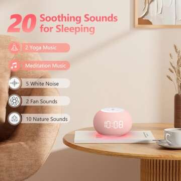 Reacher Alarm Clock with Night Lights and Soothing Sounds
