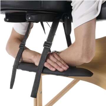 YOUNIKE Massage Table Spa Bed Portable 2 Folding Carry Case Table Heigh Adjustable Salon Bed Face Cradle Bed Black