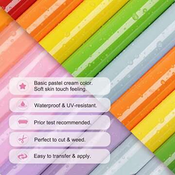 TECKWRAP 001 Vinyl Glossy Permanent Vinyl Adhesive Vinyl Roll for Cutters, Signs, Scrapbooking, Craft, Die Cutters 12" x 20ft, Glossy Sweet Pink