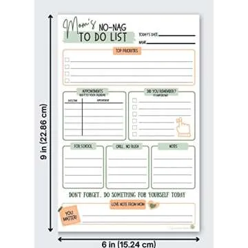 Mom's No-Nag To-Do List, 50 Tear-Off 6"x9" Sheet Pad (Perfect for Tweens and Teens) - Organizer, Scheduler, Daily Planner, Productivity Tracker for Organizing Goals, Notepad