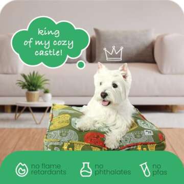 Molly Mutt Huge Dog Bed Cover - Elephant Parade Print - Measures 36”x45”x5’’ - 100% Cotton - Durable - Breathable - Sustainable - Machine Washable Dog Bed Cover