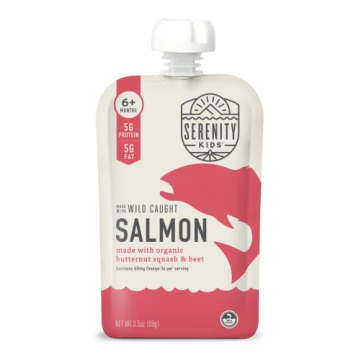 Serenity Kids Puree Pouches - Wild Caught Salmon & Veggies 6 Count