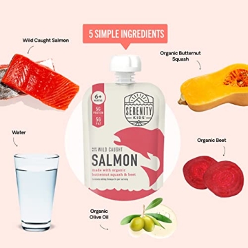 Serenity Kids Salmon Purees for 6+ Month Babies - 6 Count