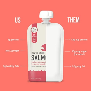 Serenity Kids Salmon Purees for 6+ Month Babies - 6 Count