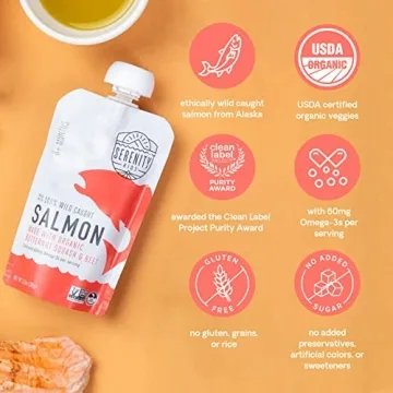 Serenity Kids Salmon Purees for 6+ Month Babies - 6 Count