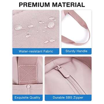 BAGSMART Tote Bag for Women, Foldable Tote Bag With Zipper Large Shoulder Bag Top Handle Handbag for Travel, Work