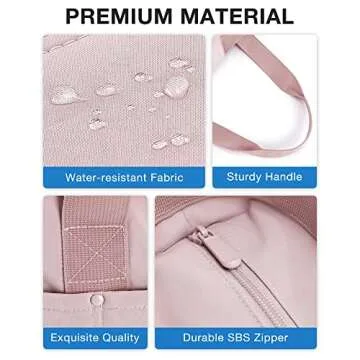 BAGSMART Tote Bag for Women, Foldable Tote Bag With Zipper Large Shoulder Bag Top Handle Handbag for Travel, Work