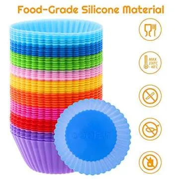 54 Pack Silicone Muffin Cups - Selizo Reusable Baking Liners