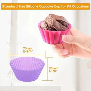 54 Pack Silicone Muffin Cups - Selizo Reusable Baking Liners