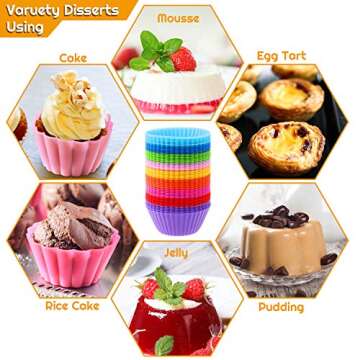 54 Pack Silicone Muffin Cups - Selizo Reusable Baking Liners