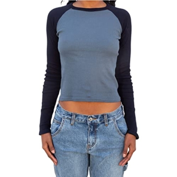 Women Y2K Long Sleeve Top Rhinestone Vintage Graphic Print T-Shirt V Neck Crop Top Tee 90S Fairy Gru...