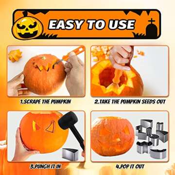 ButyHome 33 PCS Pumpkin Carving Kit for Family Fun and Safety