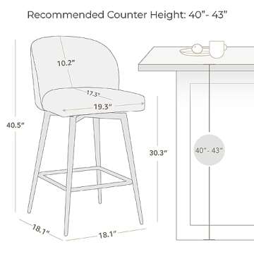 Stylish Watson & Whitely Bar Stools Set with Swivel Feature