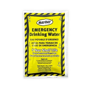Mayday Emergency Drinking Water Pouches 50 Pack 5-Year Shelf Life