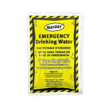 Mayday Emergency Drinking Water Pouches 50 Pack 5-Year Shelf Life