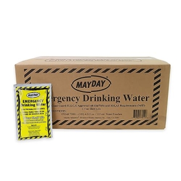 Mayday Emergency Drinking Water Pouches 50 Pack 5-Year Shelf Life