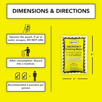 Mayday Emergency Drinking Water Pouches 50 Pack 5-Year Shelf Life