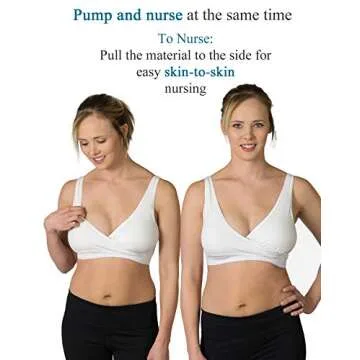 Essential Pump&Nurse All in One Nursing and Hands Free Pumping Bra, US Company, Black S