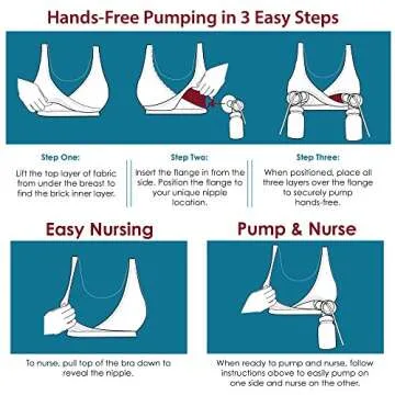 Essential Pump&Nurse All in One Nursing and Hands Free Pumping Bra, US Company, Black S
