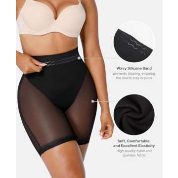 SHAPELLX Shapewear Tummy Control High Waist Shaping Shorts Body Shaper Control Panties Butt Lifting Shapewear Shorts Black