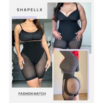 SHAPELLX Shapewear Tummy Control High Waist Shaping Shorts Body Shaper Control Panties Butt Lifting Shapewear Shorts Black