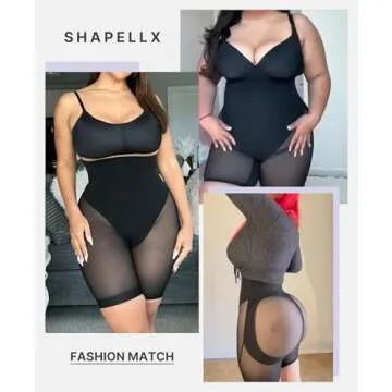 SHAPELLX Shapewear Tummy Control High Waist Shaping Shorts Body Shaper Control Panties Butt Lifting Shapewear Shorts Black