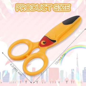3 Pcs Toddler Scissors Kids Safety Scissors Preschool Training Scissors Plastic Craft Scissors for K...