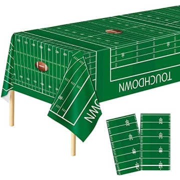 ADXCO 2 Pieces Football Themed Tablecloths - Game Day Decor