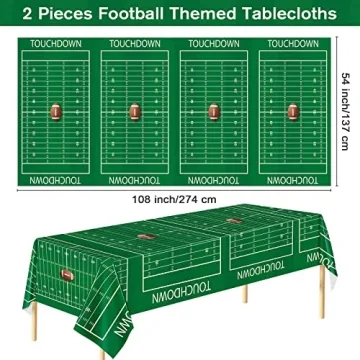 ADXCO Football Themed Tablecloths for Game Day Parties