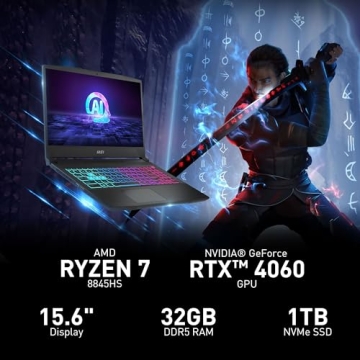 MSI Katana A15 AI Gaming Laptop - Ryzen 7, RTX 4060