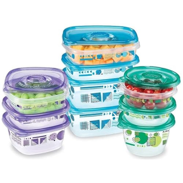 GladWare Rainbow Food Storage Containers 20pc BPA Free Set
