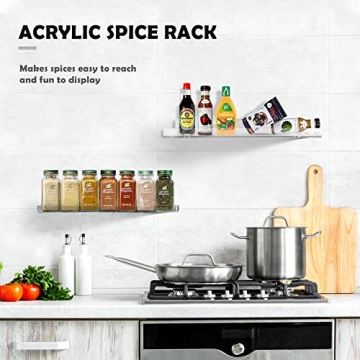 Urban Deco Clear Acrylic Spice Rack Organizer for Kitchen