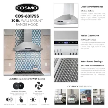 COSMO COS-63175S 30" Range Hood - Ducted & Ductless