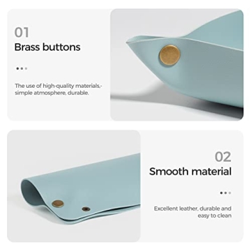 Aoyinism Leather Valet Tray Set for Travel and Home Organization