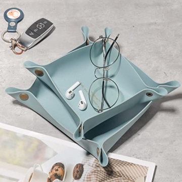 Aoyinism Leather Valet Tray Set for Travel and Home Organization