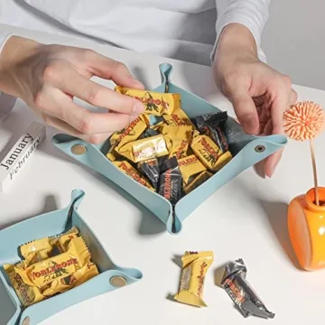 Aoyinism Leather Valet Tray Set for Travel and Home Organization