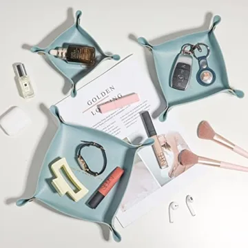 Aoyinism Leather Valet Tray Set for Travel and Home Organization