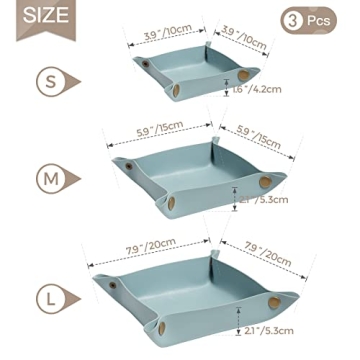 Aoyinism Leather Valet Tray Set for Travel and Home Organization