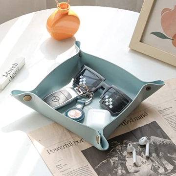 Aoyinism Leather Valet Tray Set for Travel and Home Organization