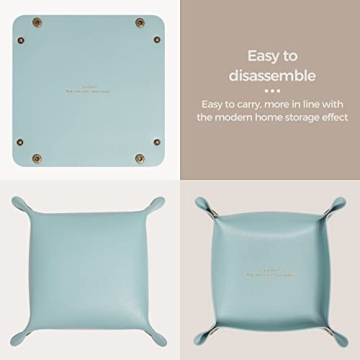 Aoyinism Leather Valet Tray Set for Travel and Home Organization