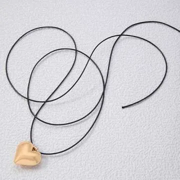 Chunky Puffy Heart Choker Necklace for Women Gifts