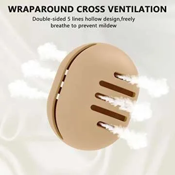 Fauxomor Makeup Sponge Holder, Dual-Vented Silicone Beauty Blender Holder for Travel, Shatterproof Make Up Sponge Travel Case for All Sponges Sanitary Carry, Khaki*1