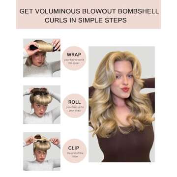 Overnight Blowout Rods Heatless Hair Curler to Sleep Heatless Curls Headband No Heat Curlers Curling...