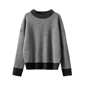 ANRABESS Women's Cozy Fall Waffle Knit Pullover Sweater